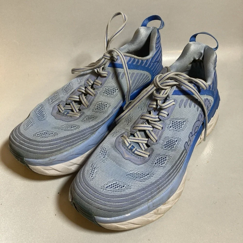 HOKA ONE ONE Bondi 6 Shoes Womens Size 10 Blue Running Mesh Road Sneakers